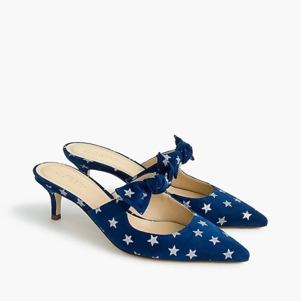 J. Crew glittery stars with bow sandals